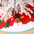 Gonna per albero di Natale rossa con pupazzo di neve in peluche e decori da 100cm - Pupazzo di Neve / Diametro 100CM