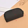 Semi-circular black mesh makeup bag with 19x11x7cm dimensions for travel storage - Semicircle (No Heart) / 19x11x7cm / Black