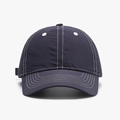 Deep blue washed cotton baseball cap with striking white contrast stitching and curved brim - Adjustable / Navy Blue (25A374)