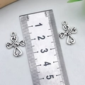 Ciondoli a croce in metallo argento per gioielli fai da te con righello per dimensioni - Croce Argento Antico 13x19mm (B)