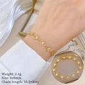 Gold titanium steel hollow clover charm chain bracelet for women on elegant background - Gold Clover Style (P323 Gold)