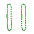 Set de 2 cadenas de bolas de metal verde hierba de 12 cm para llaveros y etiquetas - Verde