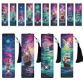 DIY diamond painting bookmark set with 10 dreamlike sailboat designs and black tassels - Dream Sailing