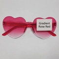 Lunettes de soleil cœur pour femmes avec monture en résine rose rouge dégradé - Dégradé Rose Rouge