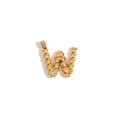 18K gold plated stainless steel mini pendant featuring a twisted rope letter W design - Gold - Letter W