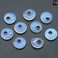 Set of 9 light blue translucent opal style donut pendants for DIY jewelry making - 18mm Side Hole Opal (SYN)