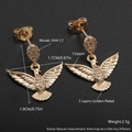 18k gold plated dove earrings with AAA zirconia inlay for a religious jewelry look - ED08-8 Peace Dove / Gold