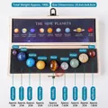 Nine-planet natural gemstone solar system set in a premium wooden collector box - Planet Theme Wooden Box Set