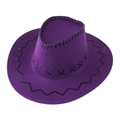 Sombrero vaquero estilo western color púrpura oscuro con borde de costura negra para el sol - Niños 54CM / Morado