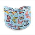 Blue African floral print stretchy knot headband for yoga and workout - Style 60