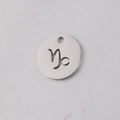 Detailed view of Capricorn zodiac sign cut-out pendant made of silver stainless steel - Capricorn
