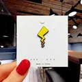 Cute yellow enamel lightning bolt brooch pin inspired by anime tail design - 150*Yellow Lightning Tail Pin