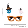 Halloween feestbril met oranje glitterframe, heksenmonster en spook, 18 cm hoogte - Heks Geest Stijl