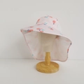 Cappello parasole rosa per bambini con stampa ciliegia e protezione nuca traspirante - 54cm (3-8 anni) / Rosa
