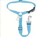 Ceinture de sécurité pour chien bleu ciel en nylon réglable avec amortisseur - Rose bonbon