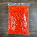 Bulk pack of orange plastic stitch markers for knitting in a transparent poly bag - Orange Red