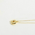 Minimalist 14K gold plated initial letter necklace with polished ring pendant - Letter Q / Gold