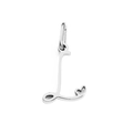 Silver letter L pendant in artistic font with small heart detail and bail for necklace - Letter L / Steel