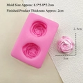 Stampo in silicone rosa con doppie cavità a rosa per pasticceria e candele fai-da-te - #6831 Rosa a 2 Cavità