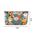 Borsa da viaggio per trucco con gatti cartoon e cerniera, dimensioni 19 cm x 12 cm - Pochette Piccola Gatto Verde Cool / Piccolo