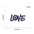 Detailed size view of Love Evil Eye embroidered patch, 5.6 cm wide by 2.8 cm high - Evil Eye Patch 5#