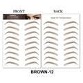 Waterproof 3D eyebrow tattoo stickers in BROWN-12 shade with detailed hair-like texture - 12 (9 Pairs) / Brown