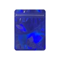 Blue holographic laser ziplock bag with iridescent reflective finish on white background - 7.5*10cm / Holographic Blue
