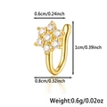 925 sterling silver gold flower nose ring cuff with sparkling zircon stone measurements - Flower Cluster - Gold