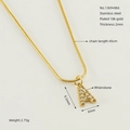 Collana a catena serpente in acciaio inossidabile placcato oro 18k con lettera A - Lettera A / Oro