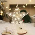 Illuminated transparent 15x18cm star tree topper with warm white LED lights for Christmas - 15cm Striped Warm Light