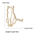 Broche chat dorée au design minimaliste en alliage avec dimensions et poids précisés - Or