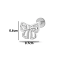 Orecchino a perno a fiocco in titanio con zirconi cubici rettangolari chiari - Stile Fiocco (T2510-5#银)