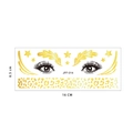 Waterproof gold glitter face tattoo JFF-014 with stars and leopard print for music festivals - Eyes Leopard and Leaves Style (JFF-014)