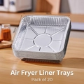 20pcs square silver aluminum foil air fryer liners 18x18cm for home baking use - 18cm*18cm (20 Pcs)