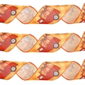 Autumn harvest ribbon featuring a red truck with pumpkins and orange stitched edges - Pumpkin Truck Style / 2 Meters