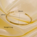 Minimalist 14K gold plated titanium steel open bangle bracelet for women weight 5.6g - Gold-Minimalist Round