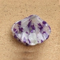 Mini shell-shaped hair claw in purple and white marble acetate for women - Shell Purple 2.6cm