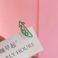 Trombone créatif en métal en forme de cosse de pois verte pour bureau et école - Vert / Cosse de Pois