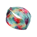 Fascia per capelli elastica da donna con nodo incrociato e vivace fantasia tie-dye - FD070 Tie-Dye 6#