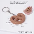 Realistic brown pretzel keychain model with size 5x3.7cm for photography props - Coffee Heart Cookie - Keychain