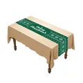 Dark green Christmas table runner with Merry Christmas text and white snowflakes print - Dark Green Snowflake Stars-014