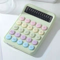 Mechanical keyboard calculator in green macaron color with round colorful keys and 12-digit display - 822max Fresh Green Silent