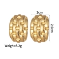 Golden woven texture chunky geometric earrings for women with a vintage aesthetic look - Woven Texture Geometric Earrings (E791)