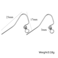 Silver stainless steel ear hooks with bead, 23mm x 17mm size for DIY jewelry making - Steel Color - Style I
