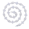 Collana a catena d'argento con croce e occhio con strass a forma di spirale - 51cm / Argento