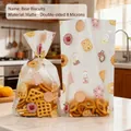 Mini frosted clear treat bag with cute bear print for snacks and cookies - Bear Biscuit Style - Small
