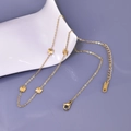 Collana in acciaio inossidabile placcato oro 18K con quattro pendenti a raggiera - Oro 18K-Quadrato