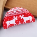 Christmas hair claw clip in red with white reindeer and snowflake pixel patterns - Red Rectangle-White Pixel Reindeer (C13-1-9)