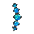 Blue synthetic opal curved barbell earring with black stainless steel finish - 1.2*6*3mm / Black - Dark Blue Opal