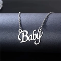 Collier avec pendentif Baby en argent poli sur une chaîne élégante et minimaliste - Style Baby (XL220)